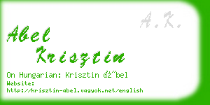 abel krisztin business card